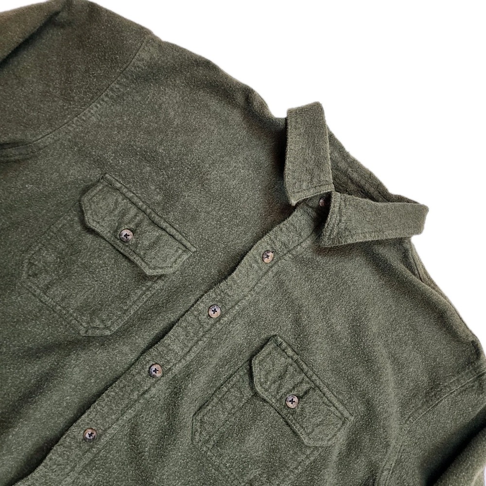 C.E. Schmidt Workwear Olive Green Heavy Flannel Shirt Jacket Mens XL